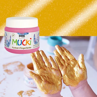 Ujjfesték, Mucki, 150 ml - gyöngyház arany