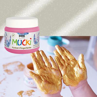 Ujjfesték, Mucki, 150 ml - gyöngyház ezüst