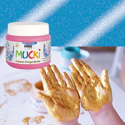 Ujjfesték, Mucki, 150 ml - gyöngyház kék
