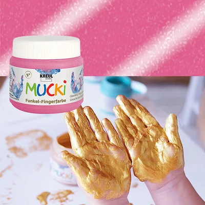 Ujjfesték, Mucki, 150 ml - gyöngyház rózsaszín