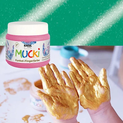 Ujjfesték, Mucki, 150 ml - gyöngyház zöld
