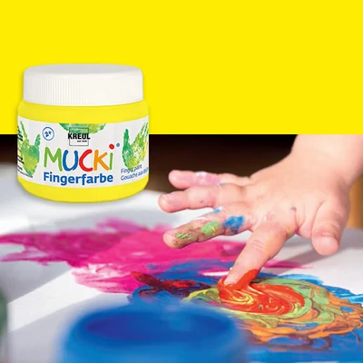 Ujjfesték, Mucki, 150 ml - neon sárga