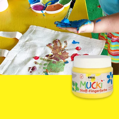Mucki ujjfesték textilre, 150 ml - sárga