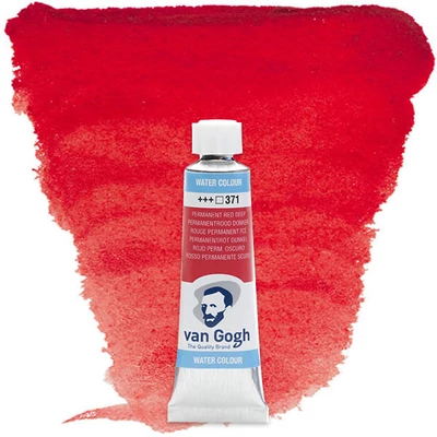 Talens Van Gogh tubusos akvarellfesték, 10 ml - 371, permanent red deep