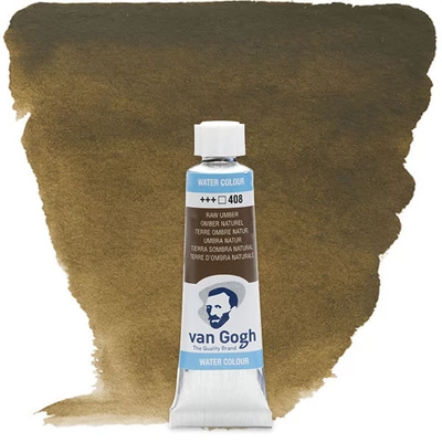 Talens Van Gogh tubusos akvarellfesték, 10 ml - 408, raw umber