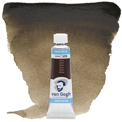 Talens Van Gogh tubusos akvarellfesték, 10 ml - 416, sepia