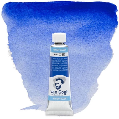 Talens Van Gogh tubusos akvarellfesték, 10 ml - 512, cobalt blue (ultramarine)