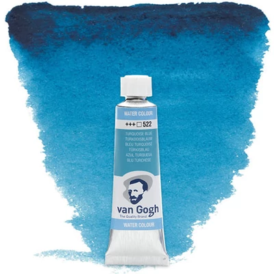 Talens Van Gogh tubusos akvarellfesték, 10 ml - 522, turquoise blue