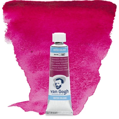 Talens Van Gogh tubusos akvarellfesték, 10 ml - 567, permanent red violet