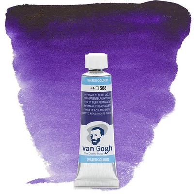 Talens Van Gogh tubusos akvarellfesték, 10 ml - 568, permanent blue violet