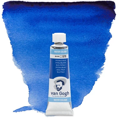 Talens Van Gogh tubusos akvarellfesték, 10 ml - 570, phthalo blue