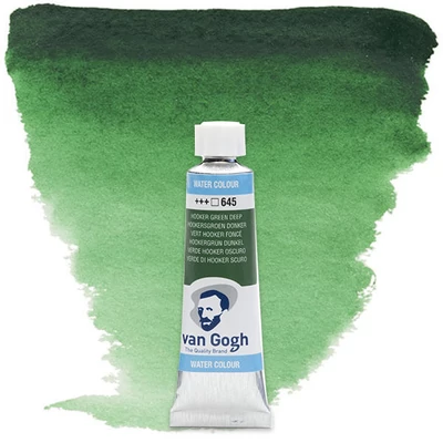 Talens Van Gogh tubusos akvarellfesték, 10 ml - 645, hooker green deep