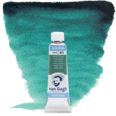 Talens Van Gogh tubusos akvarellfesték, 10 ml - 675, phthalo green