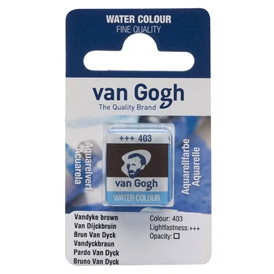 Talens Van Gogh szilkés akvarellfesték, 1/2 szilke - 403, Vandyke brown