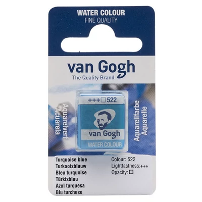 Talens Van Gogh szilkés akvarellfesték, 1/2 szilke - 522, turquoise blue
