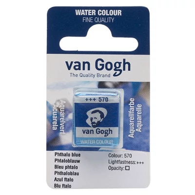 Talens Van Gogh szilkés akvarellfesték, 1/2 szilke - 570, phthalo blue