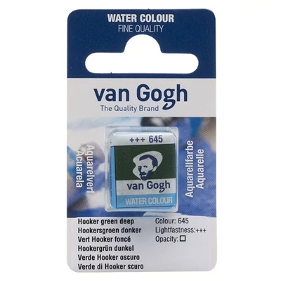 Talens Van Gogh szilkés akvarellfesték, 1/2 szilke - 645, Hooker green deep