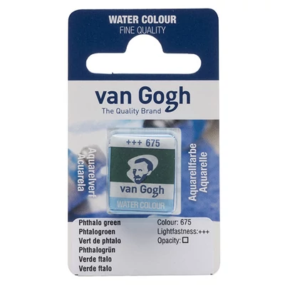 Talens Van Gogh szilkés akvarellfesték, 1/2 szilke - 675, phthalo green