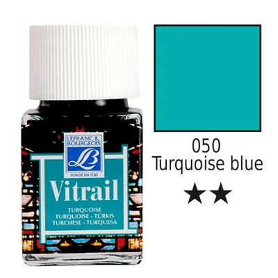 Vitrail gyantaalapú üvegfesték, 50 ml - türkizkék