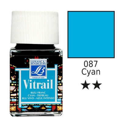 Vitrail gyantaalapú üvegfesték, 50 ml - ciánkék