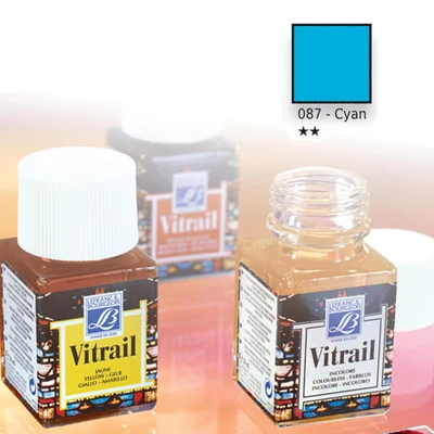 Vitrail gyantaalapú üvegfesték, 50 ml - ciánkék