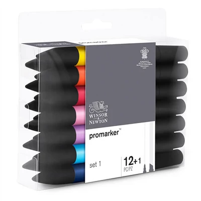 ProMarker kétvégű alkoholos filctoll készlet - 12+1 db, Set 1