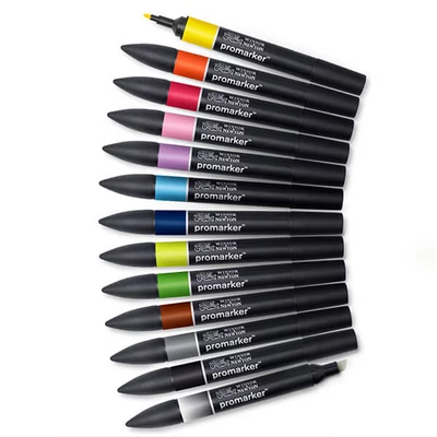 ProMarker kétvégű alkoholos filctoll készlet - 12+1 db, Set 1