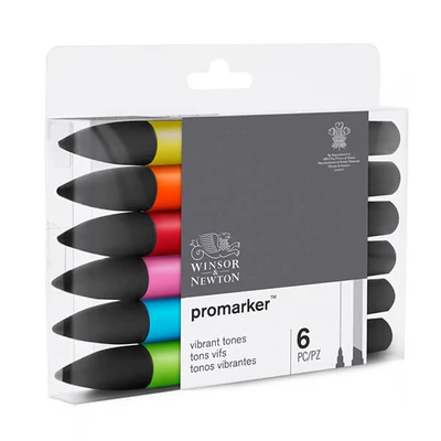 ProMarker kétvégű alkoholos filctoll készlet - 6 db, vibrant tones