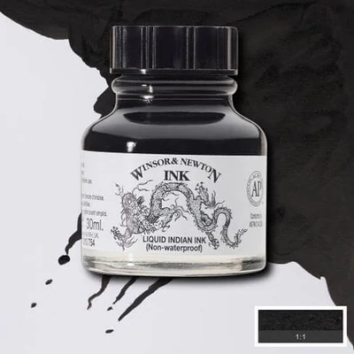 Winsor&amp;Newton tinta, 14 ml - liquid Indian ink