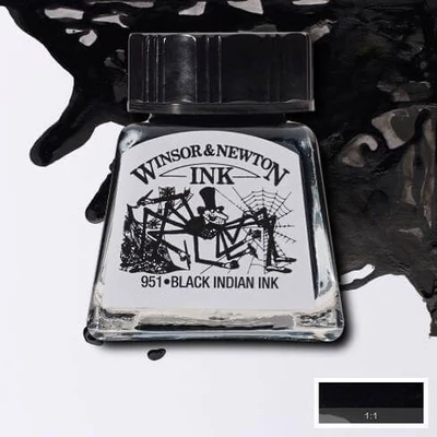 Winsor&amp;Newton tinta, 14 ml - black indian ink