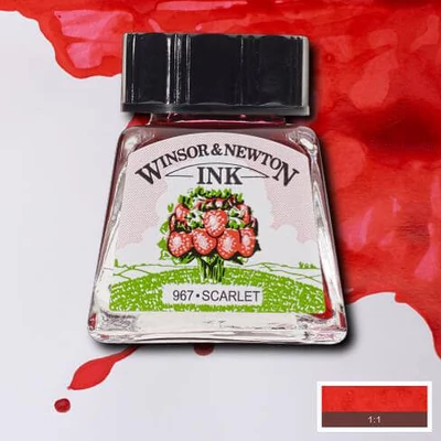 Tinta, W&amp;amp;N, 14 ml, 601, scarlet