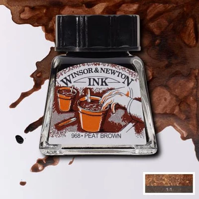 Winsor&Newton tinta, 14 ml - peat brown