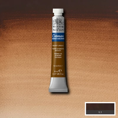 Winsor&amp;Newton Cotman tubusos akvarellfesték, 8 ml - 076, burnt umber