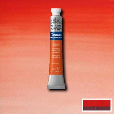 Winsor&amp;Newton Cotman tubusos akvarellfesték, 8 ml - 095, cadmium red hue