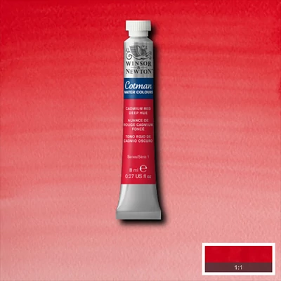 Winsor&amp;Newton Cotman tubusos akvarellfesték, 8 ml - 098, cadmium red deep hue	