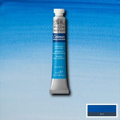 Winsor&amp;Newton Cotman tubusos akvarellfesték, 8 ml - 139, cerulean blue hue