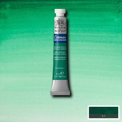 Winsor&amp;Newton Cotman tubusos akvarellfesték, 8 ml - 329, intense green