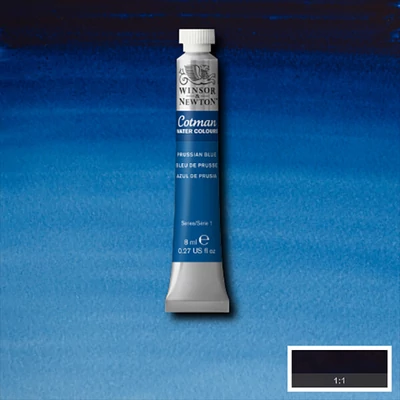 Winsor&amp;Newton Cotman tubusos akvarellfesték, 8 ml - 538, prussian blue