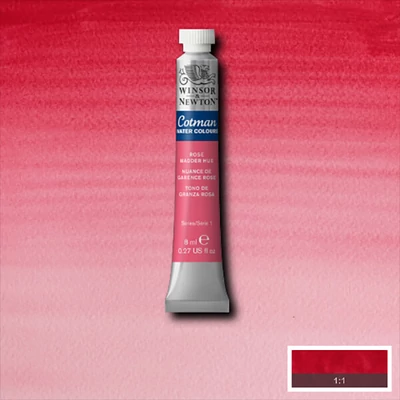 Winsor&amp;Newton Cotman tubusos akvarellfesték, 8 ml - 580, rose madder hue