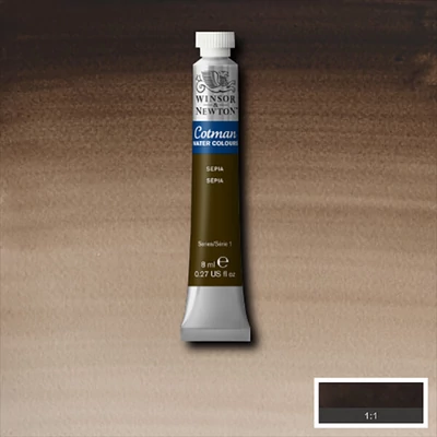 Winsor&amp;Newton Cotman tubusos akvarellfesték, 8 ml - 609, sepia