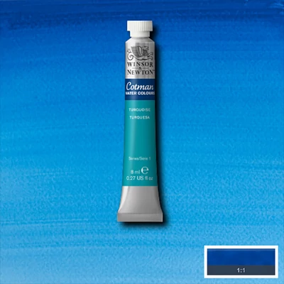 Winsor&amp;Newton Cotman tubusos akvarellfesték, 8 ml - 654, turquoise