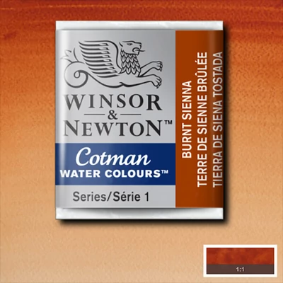 Winsor&Newton Cotman 1/2 szilkés akvarellfesték - 074, burnt sienna