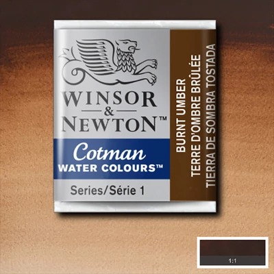 Winsor&amp;amp;Newton Cotman 1/2 szilkés akvarellfesték - 076, burnt umber