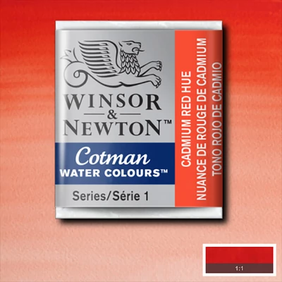Winsor&amp;amp;Newton Cotman 1/2 szilkés akvarellfesték - 095, cadmium red hue
