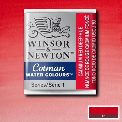 Winsor&amp;Newton Cotman 1/2 szilkés akvarellfesték - 098, cadmium red deep hue