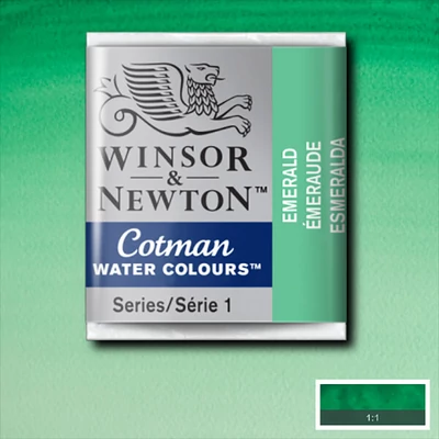 Winsor&amp;Newton Cotman 1/2 szilkés akvarellfesték - 235, emerald