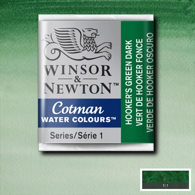 Winsor&amp;amp;Newton Cotman 1/2 szilkés akvarellfesték - 312, hooker's green dark