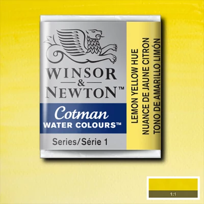 Winsor&amp;amp;Newton Cotman 1/2 szilkés akvarellfesték - 346, lemon yellow hue