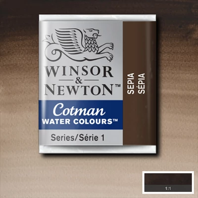 Winsor&amp;amp;Newton Cotman 1/2 szilkés akvarellfesték - 609, sepia