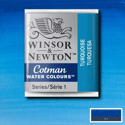 Winsor&Newton Cotman 1/2 szilkés akvarellfesték - 654, turquoise